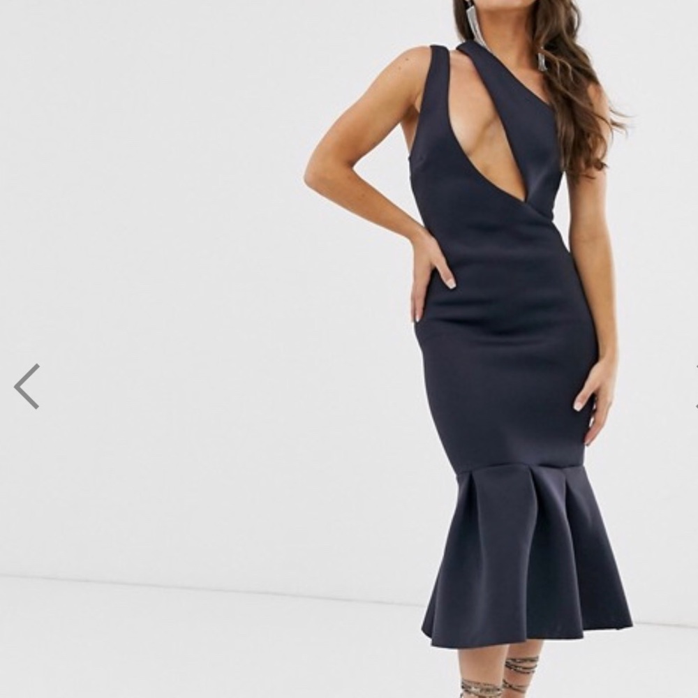 ASOS One Shoulder Slash Detail Midi Dress